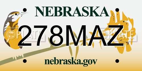 278MAZ Nebraska License Plate