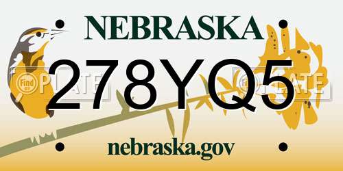 278YQ5 Nebraska License Plate