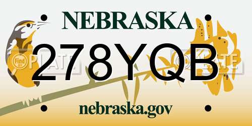 278YQB Nebraska License Plate