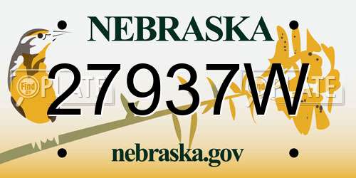 27937W Nebraska License Plate