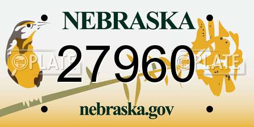 27960 Nebraska License Plate