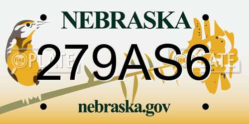 279AS6 Nebraska License Plate