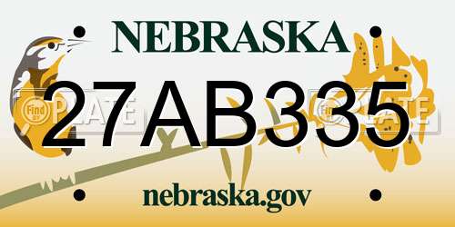 27AB335 Nebraska License Plate