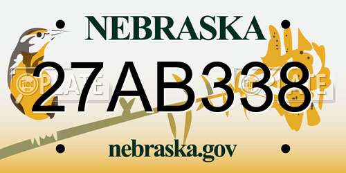 27AB338 Nebraska License Plate