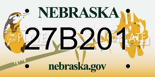 27B201 Nebraska License Plate