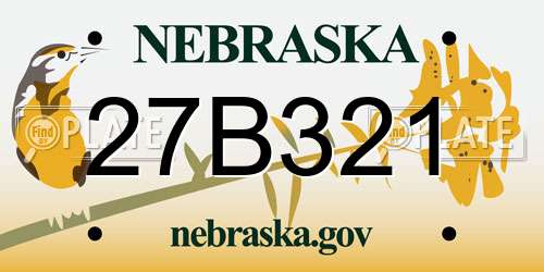 27B321 Nebraska License Plate
