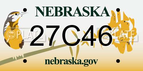 27C46 Nebraska License Plate