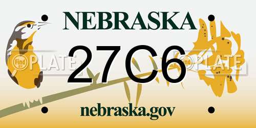 27C6 Nebraska License Plate
