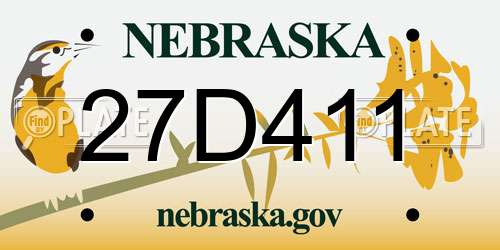 27D411 Nebraska License Plate