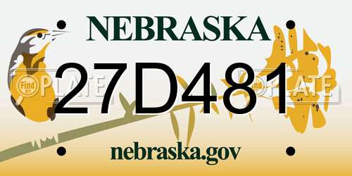 27D481 Nebraska License Plate