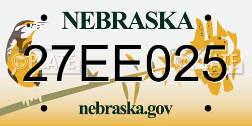 27EE025 Nebraska License Plate