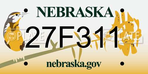 27F311 Nebraska License Plate