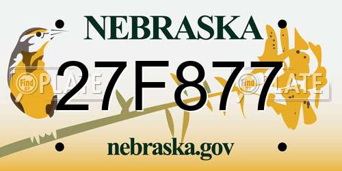 27F877 Nebraska License Plate