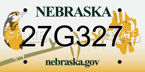 27G327 Nebraska License Plate