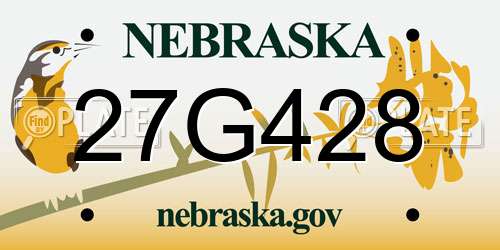27G428 Nebraska License Plate