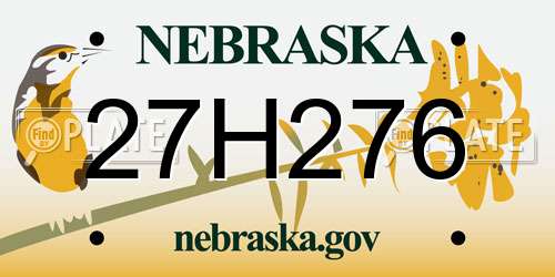 27H276 Nebraska License Plate