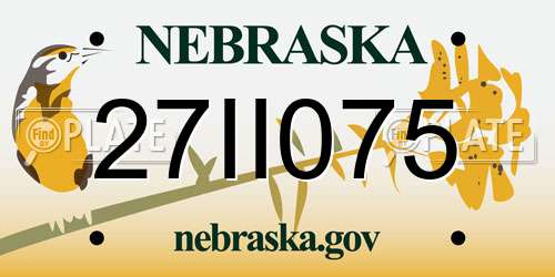 27II075 Nebraska License Plate