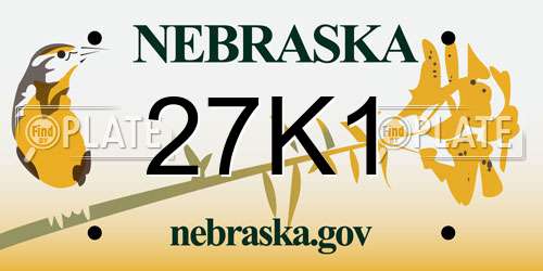 27K1 Nebraska License Plate