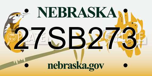 27SB273 Nebraska License Plate