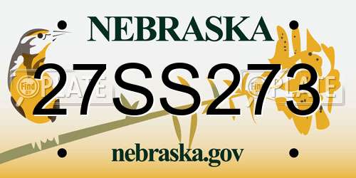 27SS273 Nebraska License Plate