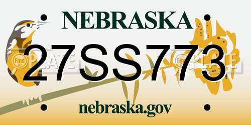27SS773 Nebraska License Plate