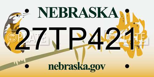 27TP421 Nebraska License Plate