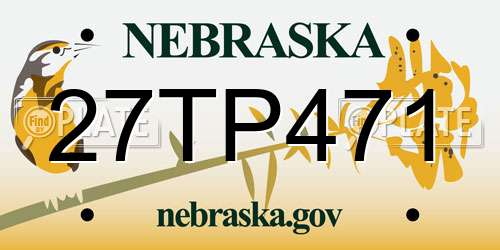 27TP471 Nebraska License Plate