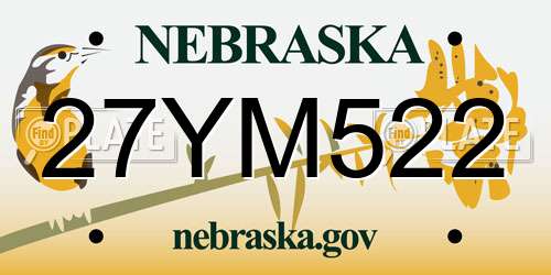 27YM522 Nebraska License Plate