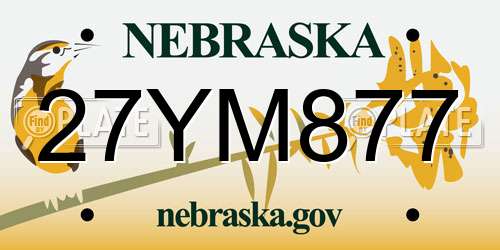 27YM877 Nebraska License Plate