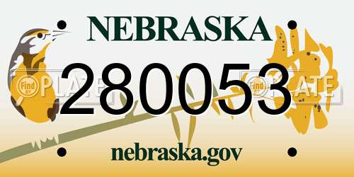 280053 Nebraska License Plate