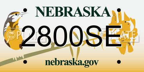 2800SE Nebraska License Plate