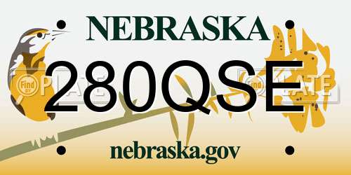 280QSE Nebraska License Plate