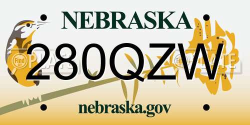 280QZW Nebraska License Plate
