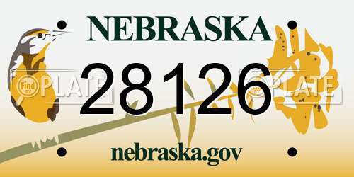 28126 Nebraska License Plate