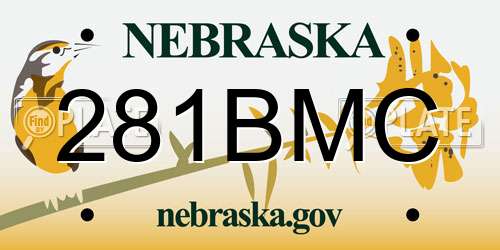 281BMC Nebraska License Plate