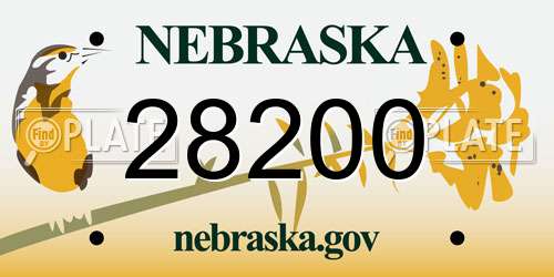 28200 Nebraska License Plate