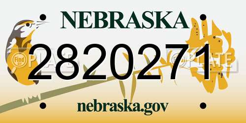 2820271 Nebraska License Plate