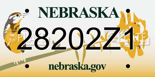 28202Z1 Nebraska License Plate