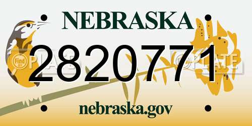 2820771 Nebraska License Plate