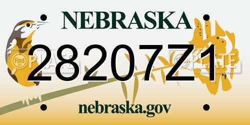 28207Z1 Nebraska License Plate