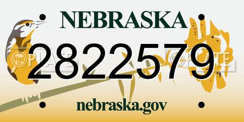 2822579 Nebraska License Plate