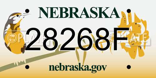 28268F Nebraska License Plate