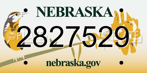 2827529 Nebraska License Plate