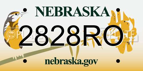 2828RO Nebraska License Plate