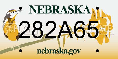 282A65 Nebraska License Plate