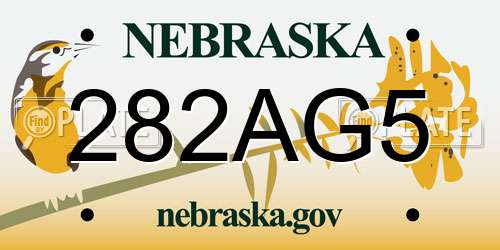 282AG5 Nebraska License Plate