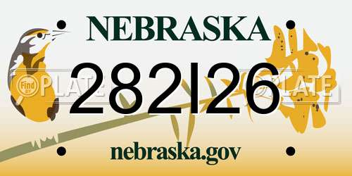 282I26 Nebraska License Plate