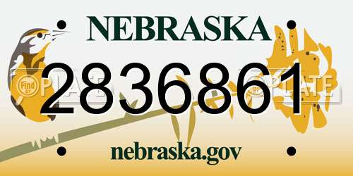 2836861 Nebraska License Plate