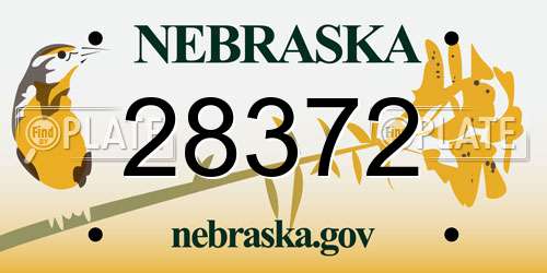 28372 Nebraska License Plate