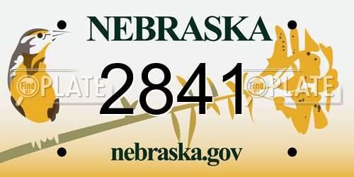 2841 Nebraska License Plate